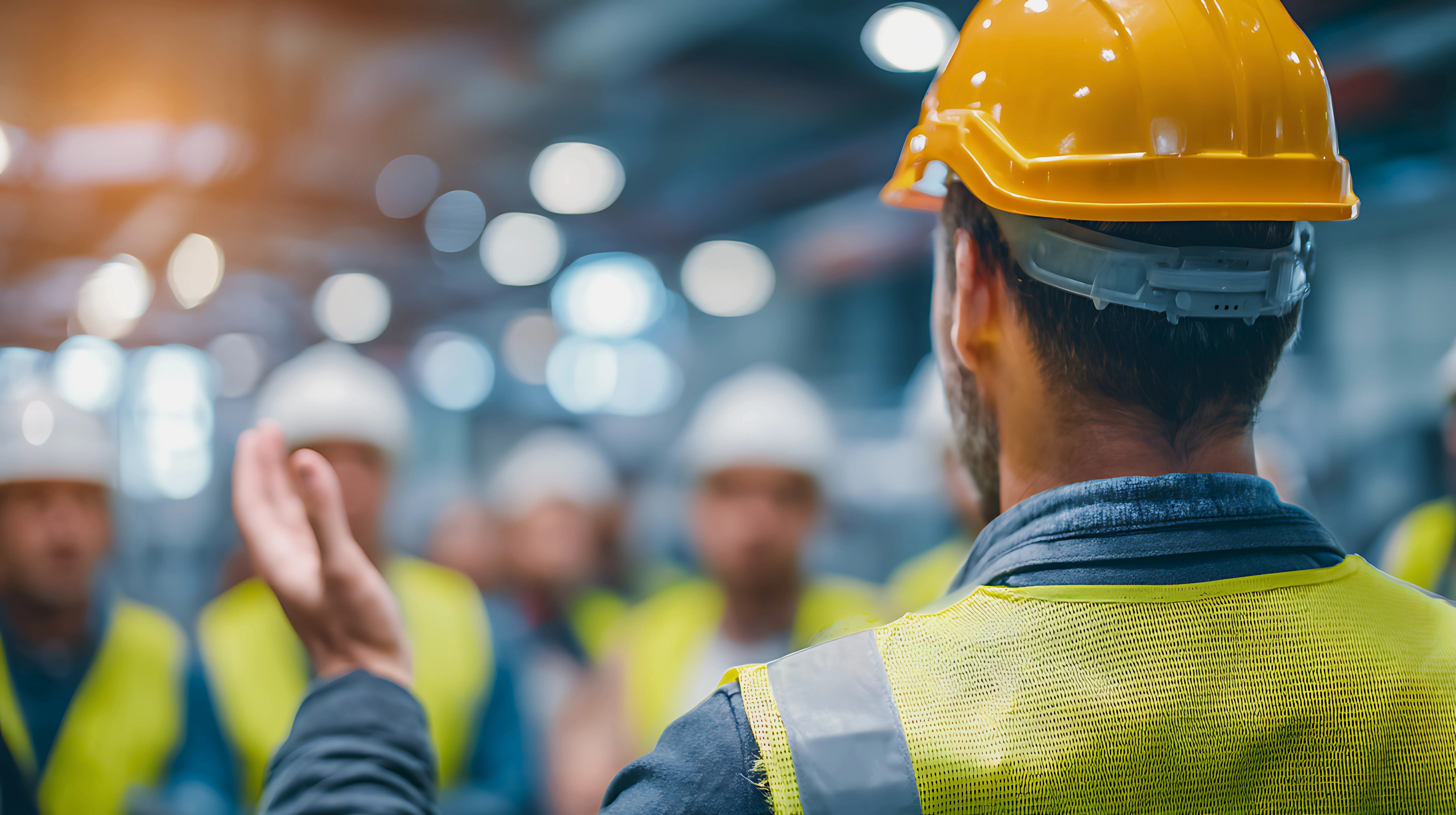 An image of business officials speaking with each other.